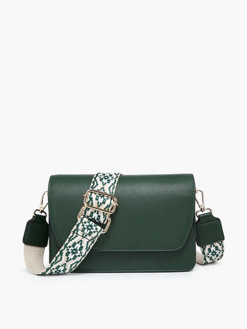 Noah Guitar Strap Crossbody in Hunter Green - Lulu Bella Boutique