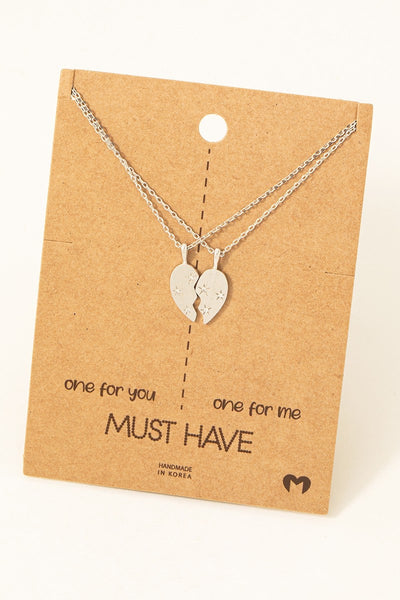 Heart Pair Necklaces with Stars