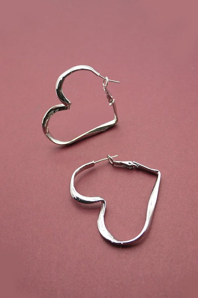 Twisted Heart Hoop Earrings