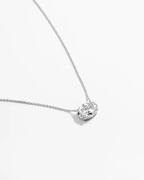 Hello Gorgeous! Necklace Silver|White Diamondettes