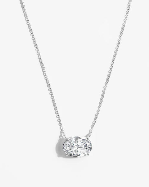 Hello Gorgeous! Necklace Silver|White Diamondettes
