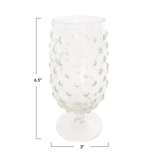 12 oz. Recycled Glass Hobnail Stemmed Drinking Glass