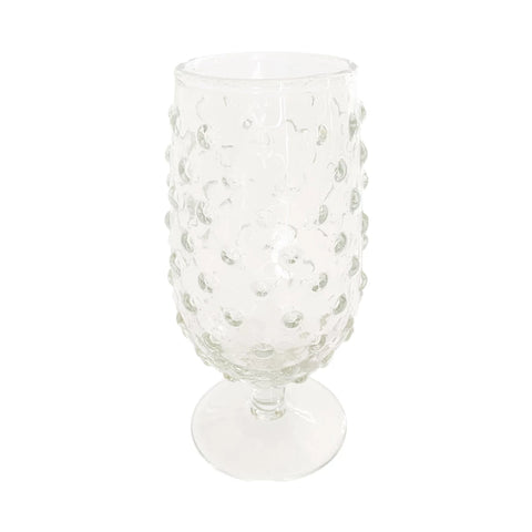 12 oz. Recycled Glass Hobnail Stemmed Drinking Glass