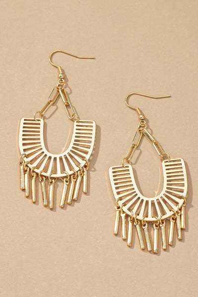 Arch Earrings with Fringe