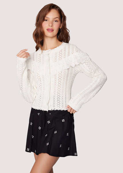 Irina Scallop Lace Pointelle Cardigan