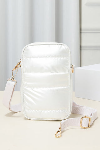 Puffer Rectangle Crossbody Bag in Ivory - Lulu Bella Boutique