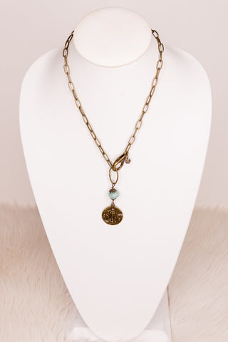 Jordan Coin Necklace with Amazonite - Lulu Bella Boutique