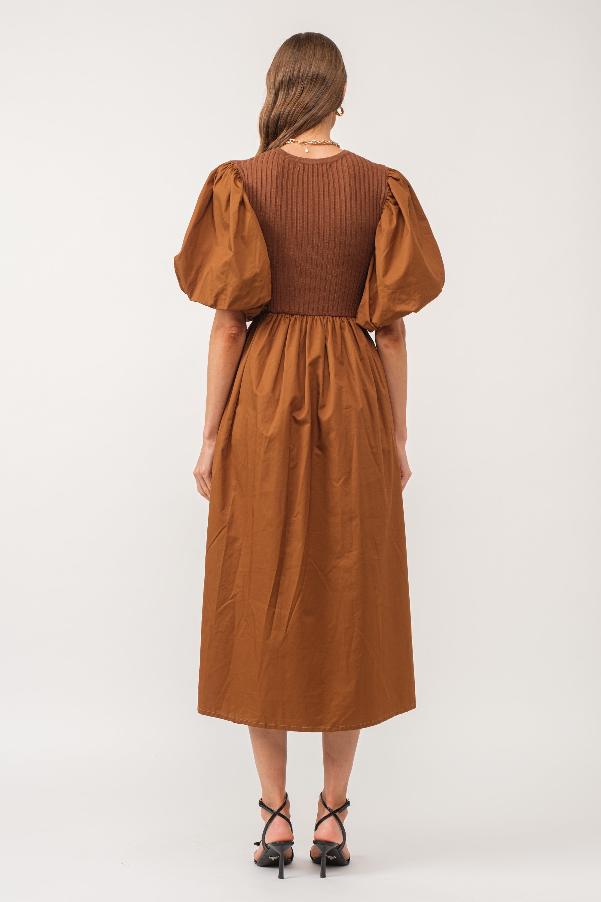 midi green summer dress Linen midi summer dress MYSTIC