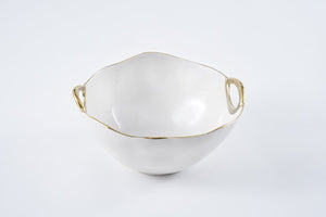 Large Round Gold Rimmed Bowl