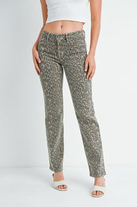 Leopard Straight Leg Denim