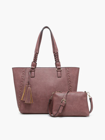 Lisa Structured Tote in Dark Mauve - Lulu Bella Boutique