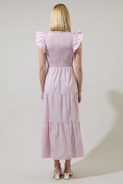 Lula Striped Tiered Midi Dress - Lulu Bella Boutique