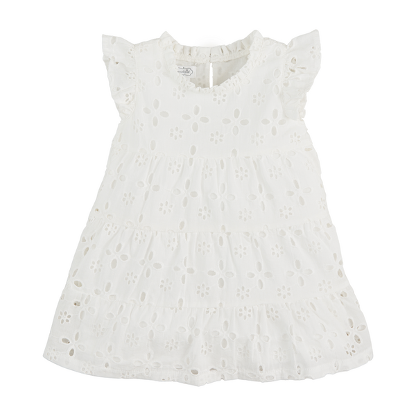 Girls' White Lula Eyelet Dress