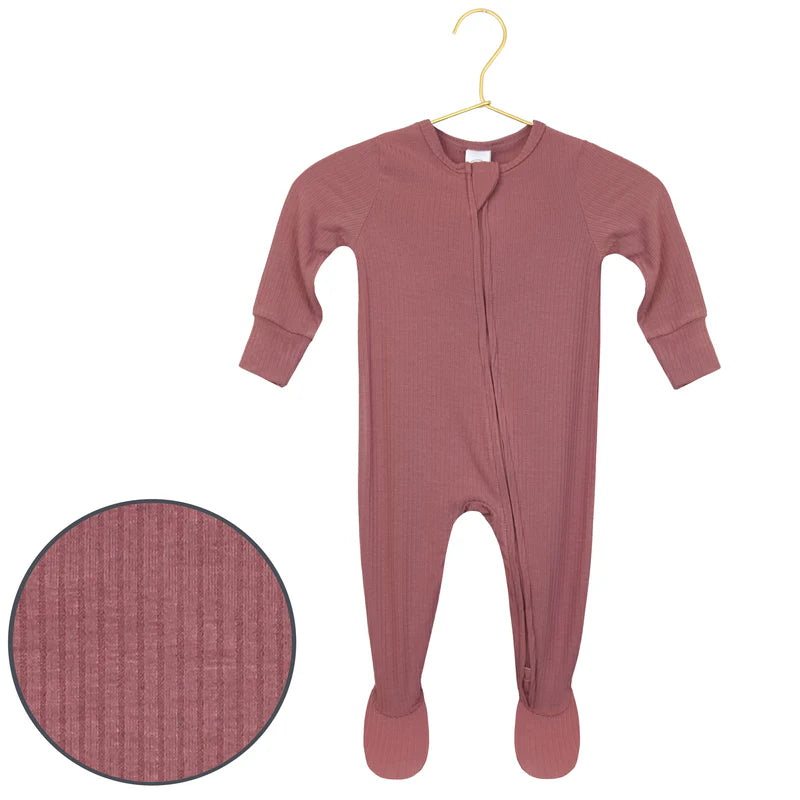 Marjorie Ribbed Zipper Footies