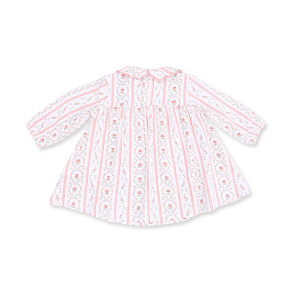 Marnie Rosebud Stripe  Long Sleeve Petal Collar Dress and Bloomer