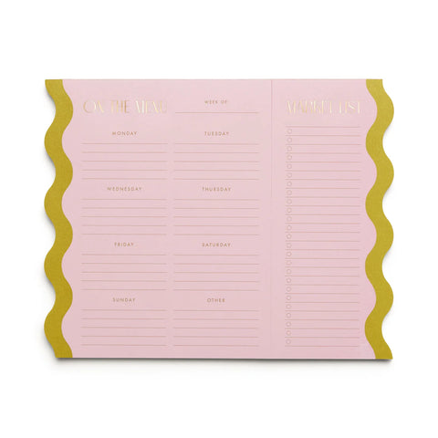 Meal Planner Notepad with Magnets - Pink + Chartreuse