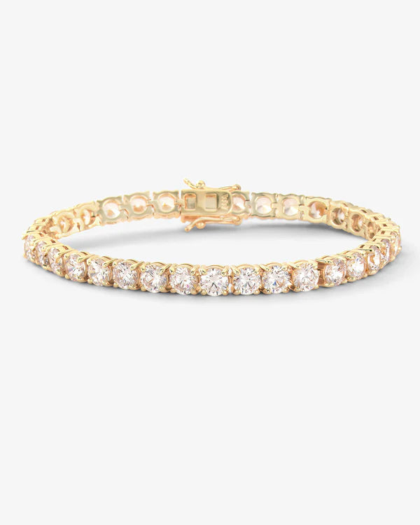 Mama Heiress Tennis Bracelet: Gold|White Diamondettes - Lulu Bella Boutique