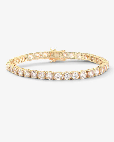 Mama Heiress Tennis Bracelet: Gold|White Diamondettes