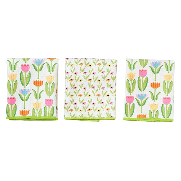 Mighty Mini Towel (Set of 3) Reversible - Mary Engelbreit Tulips - Lulu Bella Boutique