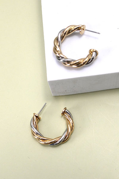 Twisted Hoop Earrings - Lulu Bella Boutique