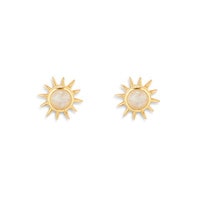 Moonstone Sunray Stud Earrings