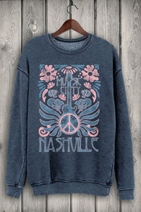 Nashville Music City Graphic Sweatshirt in Navy