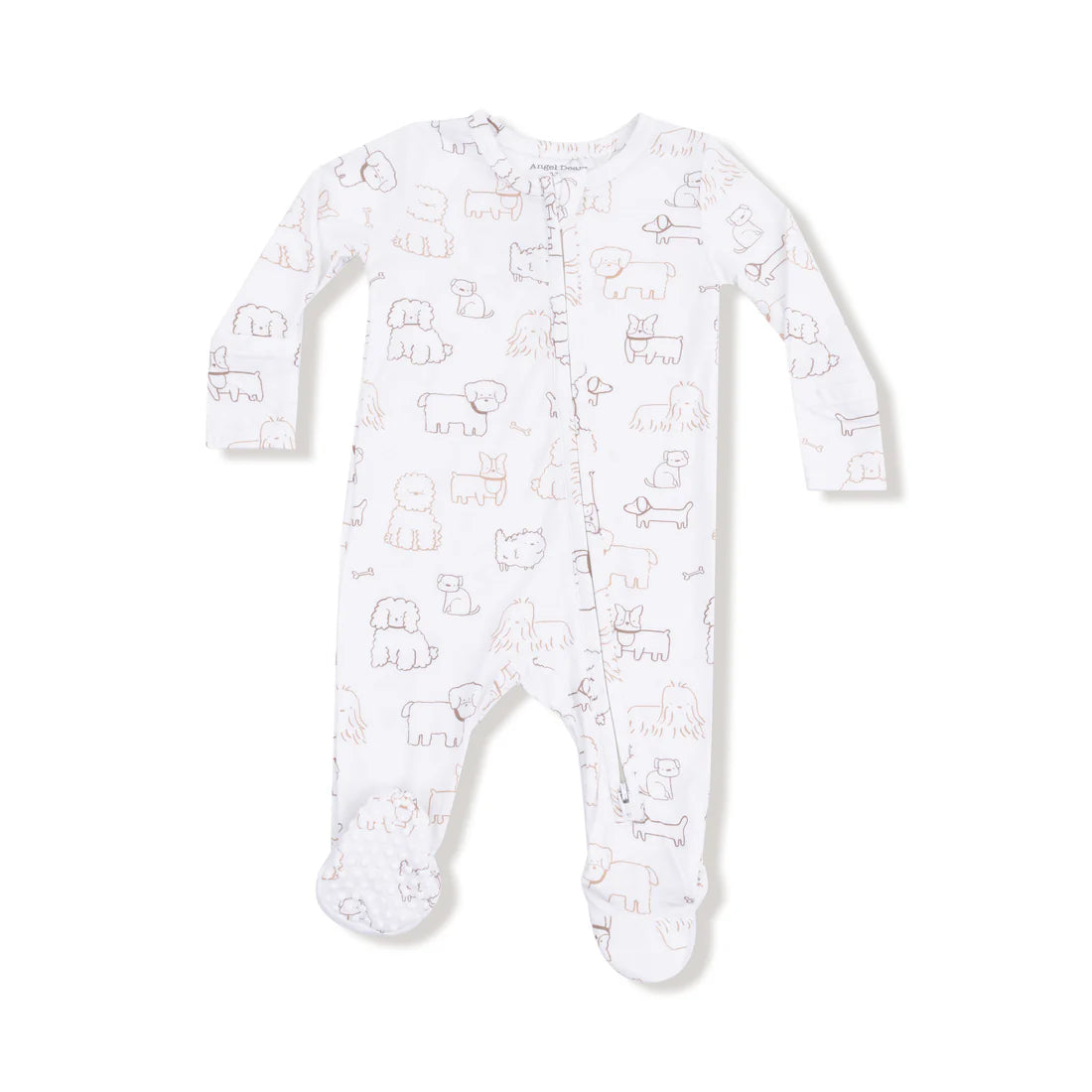 Neutral Pups 2-Way Zipper Footie
