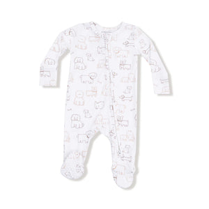 Neutral Pups 2-Way Zipper Footie