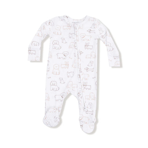 Neutral Pups 2-Way Zipper Footie