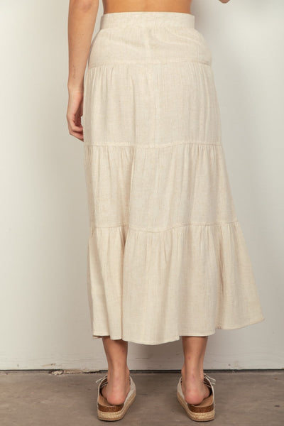 Linen Tiered Maxi Skirt