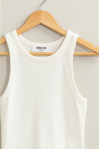 Round Neck Ribbed Tank Top