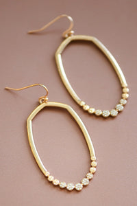 Gold Plated Metal Drop Earrings