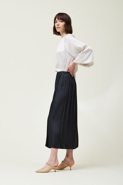 Overlap Satin Skirt