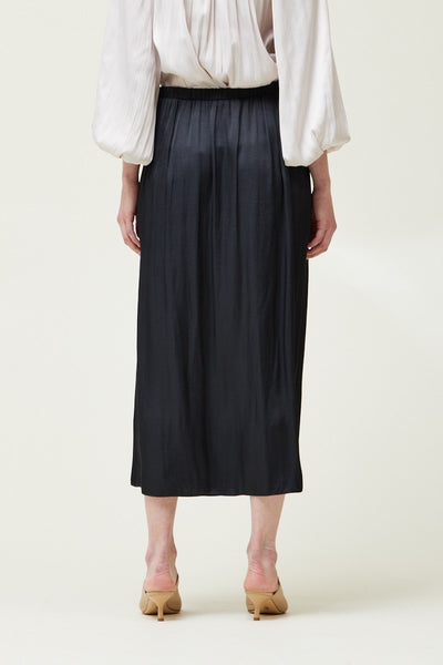 Overlap Satin Skirt