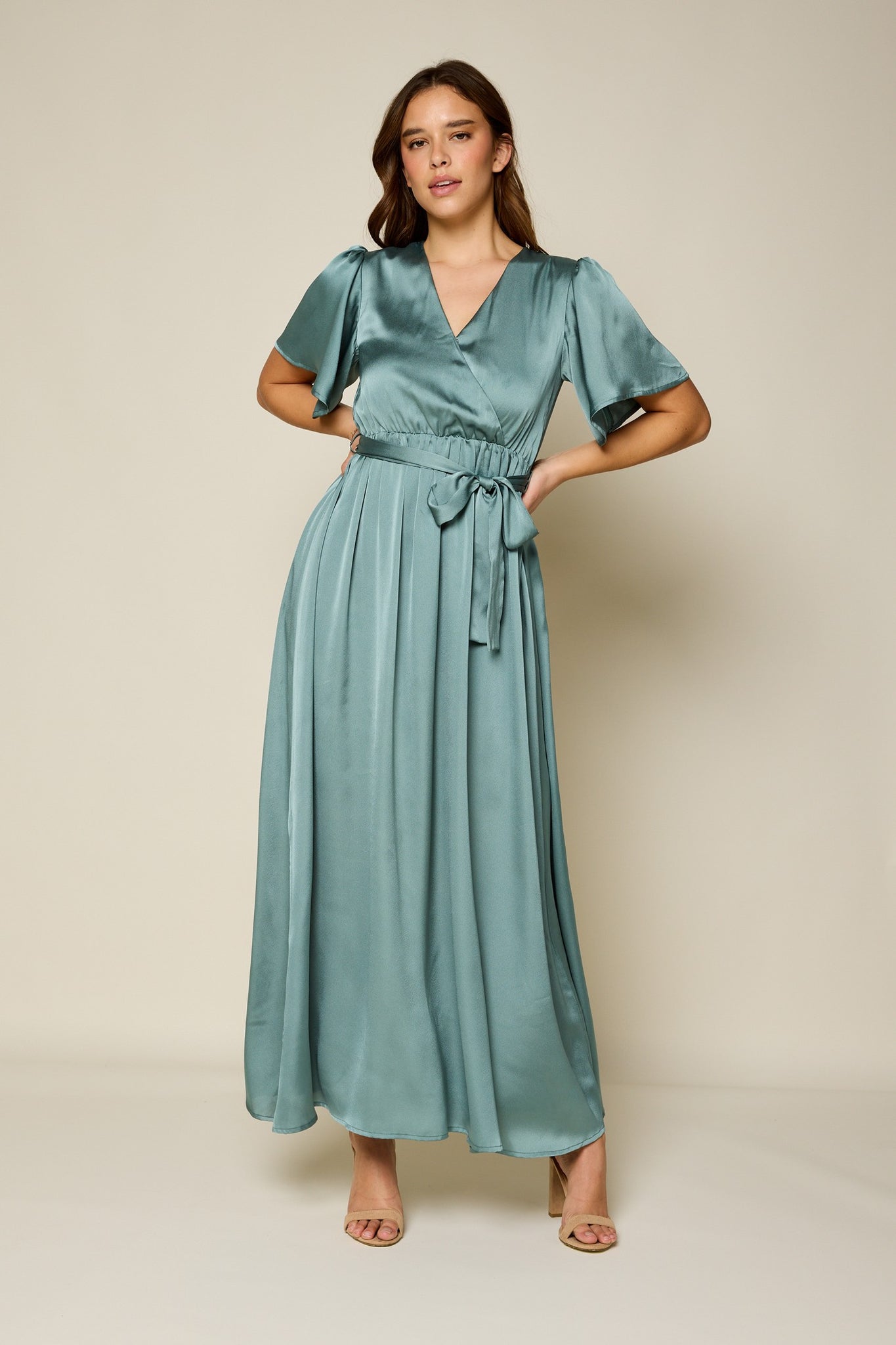 dull satin dress Dull Satin Off The Shoulder Ruched Midi Dress