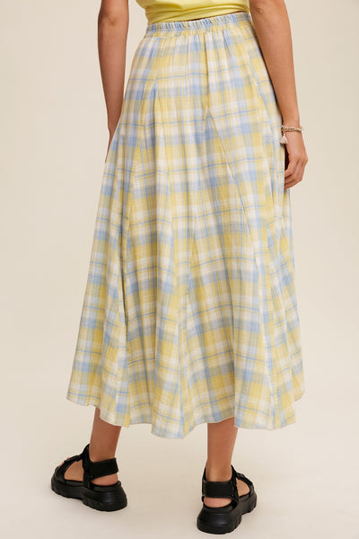 Pastel Plaid Maxi Skirt - Lulu Bella Boutique