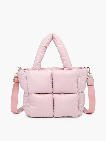 Brittany Pink Puffer Tote - Lulu Bella Boutique