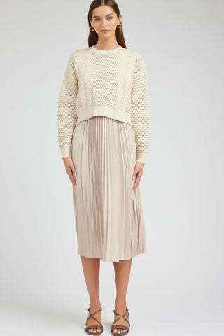 Pullover Sweater & Pleated Dress Sets