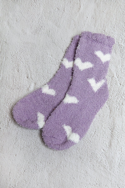 Fuzzy Heart Socks