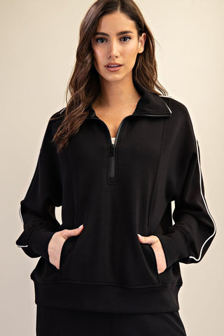 Scuba Quarter Zip Sweater - Lulu Bella Boutique