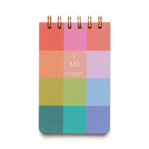 Twin Wire Notepad- Rainbow Check