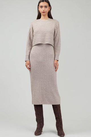 Wide Rib Sweater Skirt Set