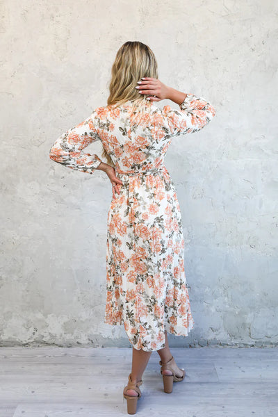 The Sabrina Dress In Papaya Rose