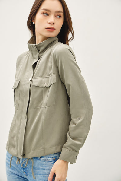 Cropped Utility Zipper Safari Jacket - Lulu Bella Boutique