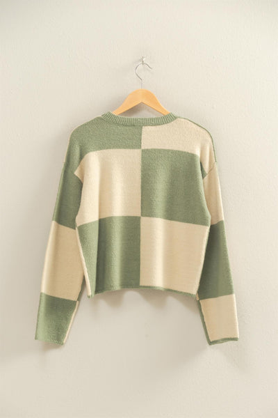 Oversized Checkered Sweater