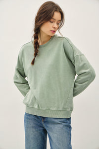 Slight Cropped Pullover Sweatshirt - Lulu Bella Boutique