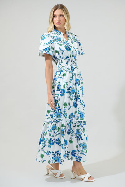 Samara Floral Poplin Maxi Dress - Lulu Bella Boutique