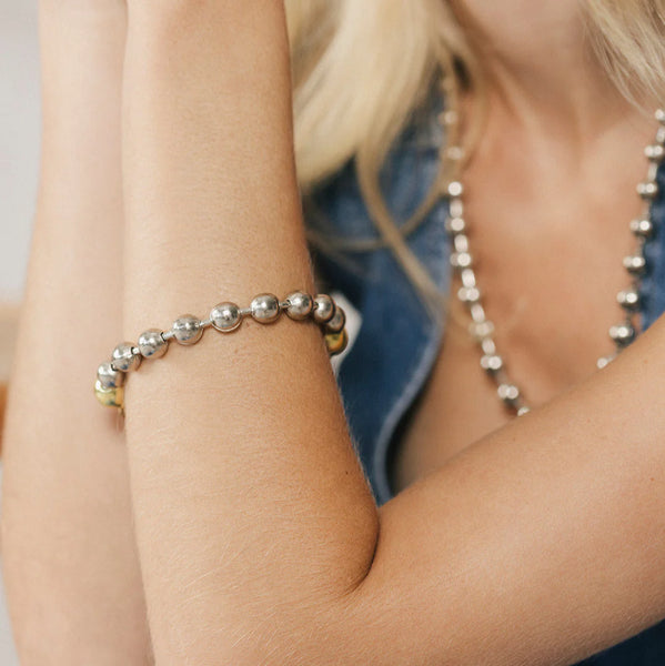 Ball & Chain Bracelet in Silver