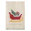 Christmas Sled Embroidered Farm Towel