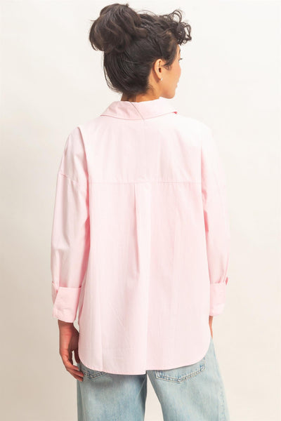 Button Up Poplin Shirt - Lulu Bella Boutique